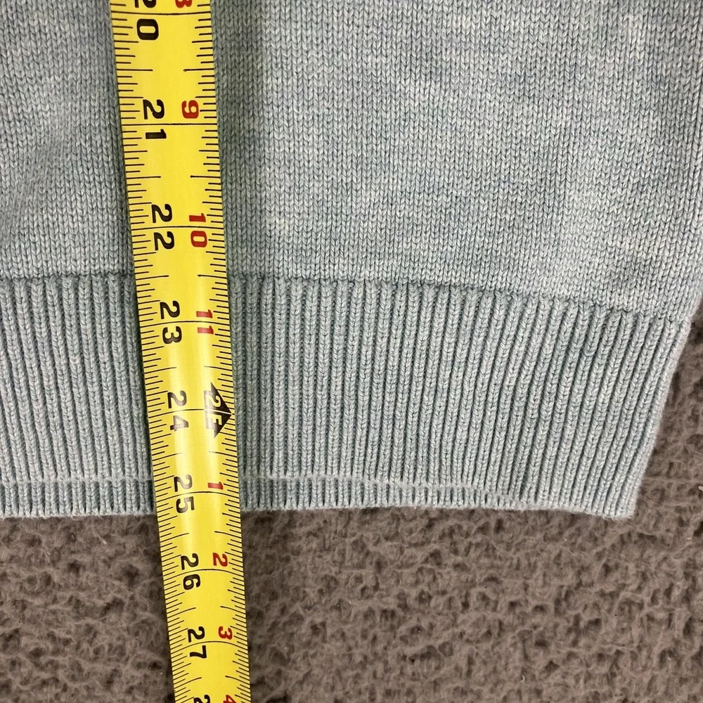 LL Bean Sweater Mens Medium Light Blue Cotton‎ Cashmere Crewneck Knit Pullover - Picture 5 of 6